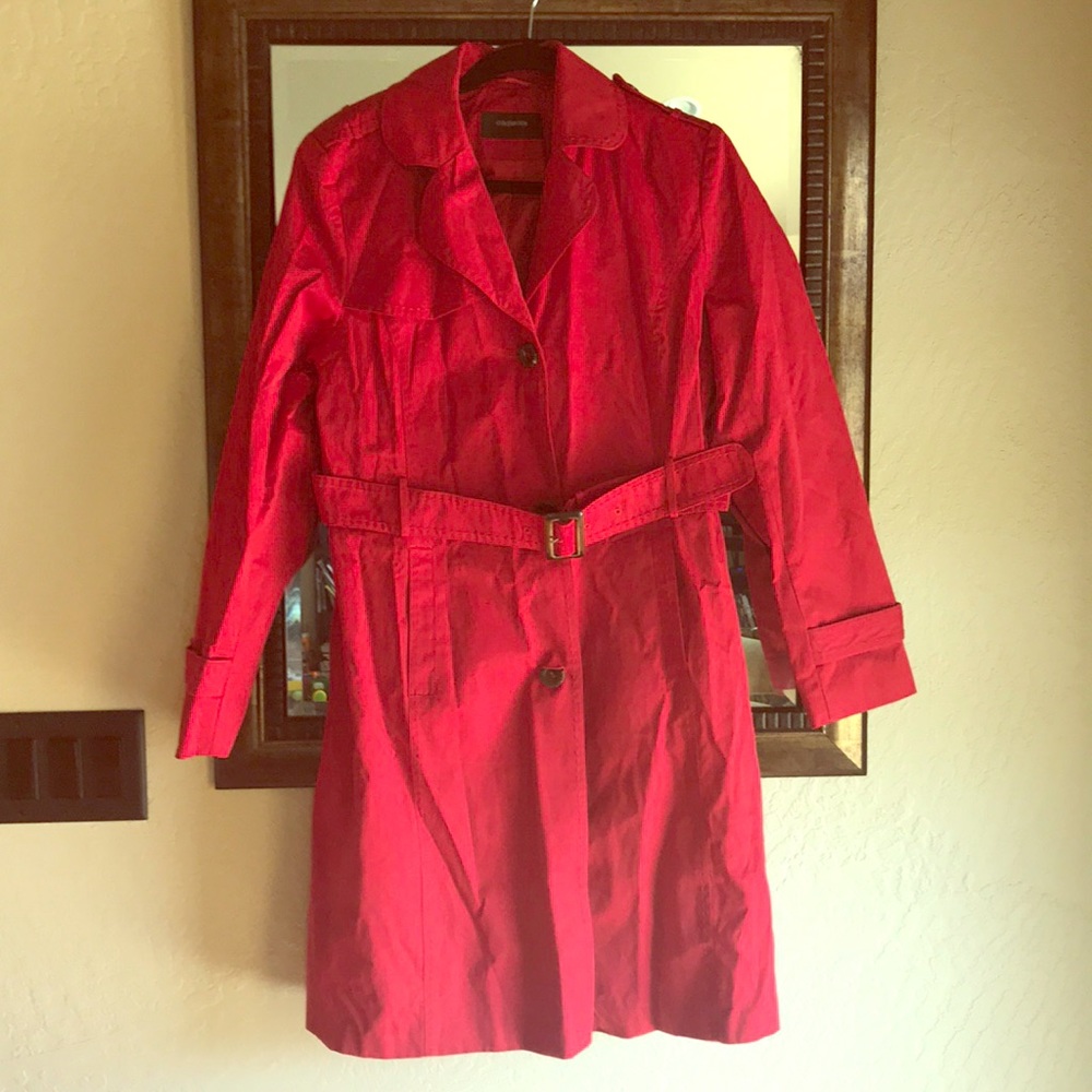 Red ColeBrook Belted Trench coat